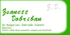 zsanett dobriban business card