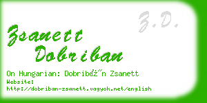 zsanett dobriban business card